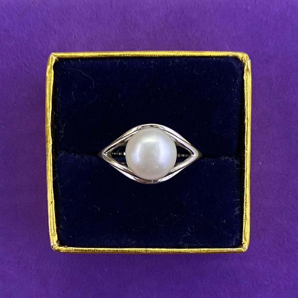 💛 Classic Sterling Silver Pearl Ring | Minimalist  Elegance Statement
